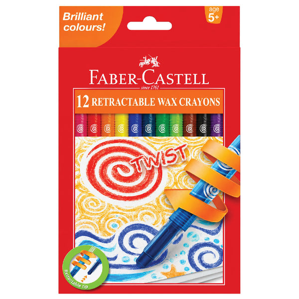 Retractable Wax Crayons 12's - Faber Castell 1