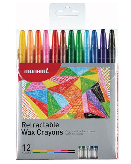 Retractable Wax Crayons 12's - Monami 2