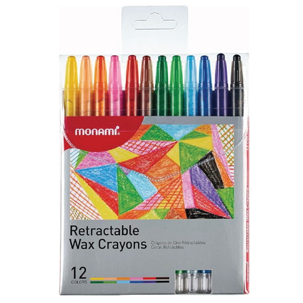 Retractable Wax Crayons 12's - Monami 2