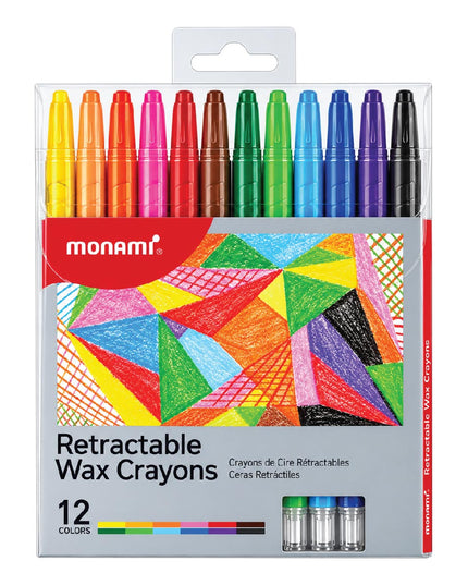 Retractable Wax Crayons 12's - Monami 6