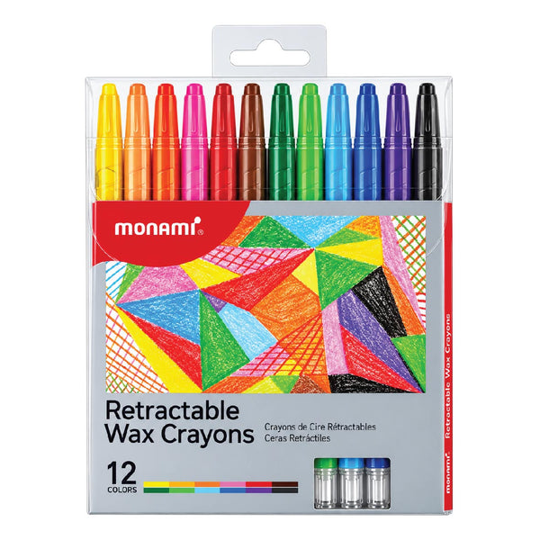 Retractable Wax Crayons 12's - Monami 6