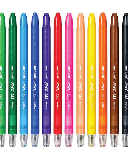 Retractable Wax Crayons 12's - Monami 8