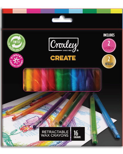 Retractable Wax Crayons 16's - Croxley 1