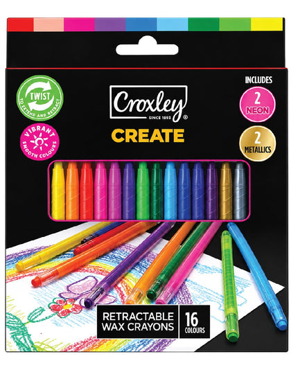 Retractable Wax Crayons 16's - Croxley 6