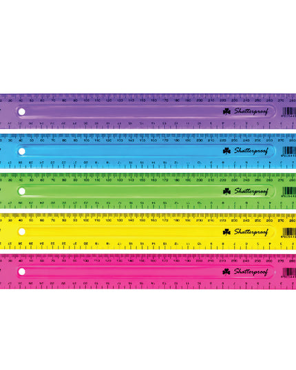 Ruler Plastic Shatterproof 30cm Trefoil 2