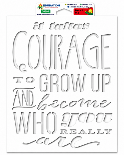Stencil 30x41cm - 036 It takes Courage