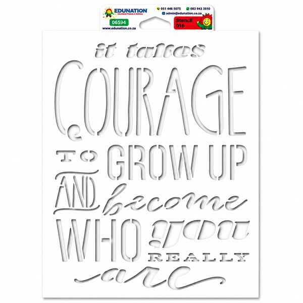 Stencil 30x41cm - 036 It takes Courage