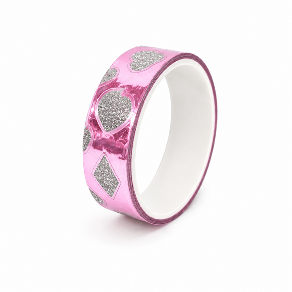Stick Tape PRINTED - METALLIC 15mm x 3m - Light Pink 