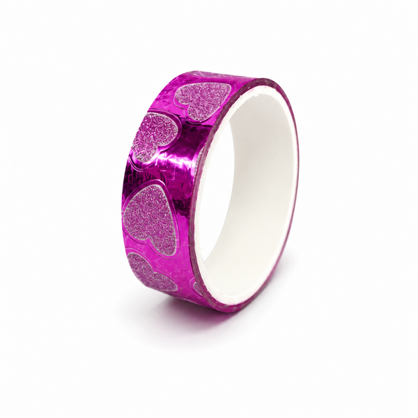 Stick Tape PRINTED - METALLIC 15mm x 3m - Pink