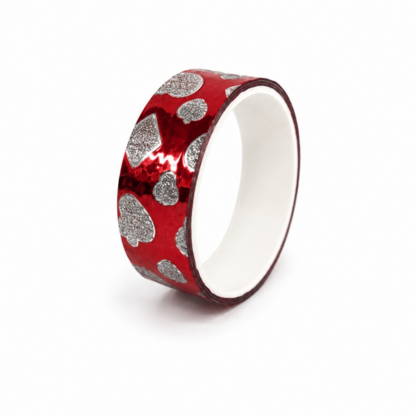 Stick Tape PRINTED - METALLIC 15mm x 3m - Red 