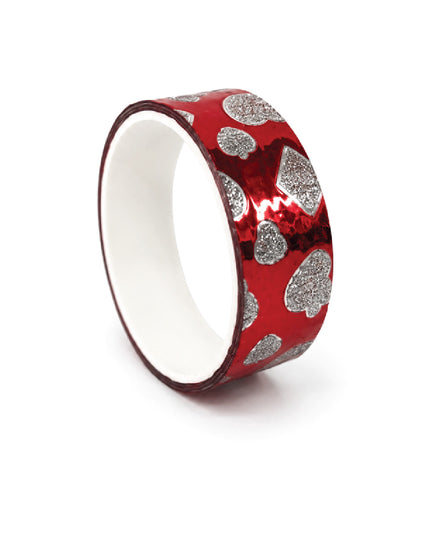 Stick Tape - Printed Metallic - 15mm x 3m - Red