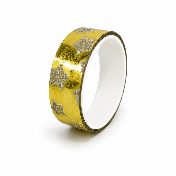 Stick Tape PRINTED - METALLIC 15mm x 3m - Yellow