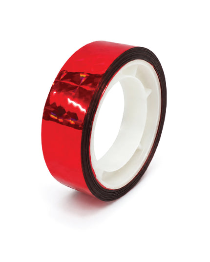 Stick Tape PRINTED - METALLIC 10mm x 10cm - Red 1