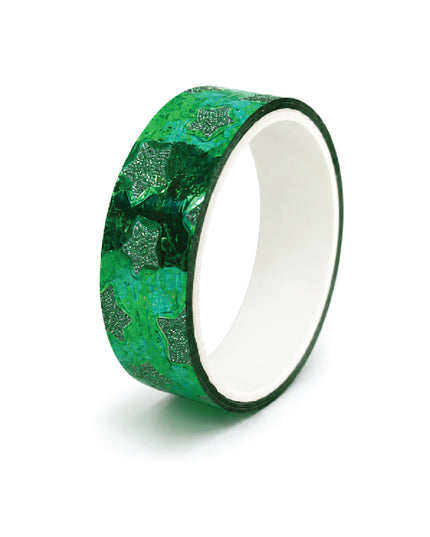 Stick Tape PRINTED - METALLIC 15mm x 3m Green 1