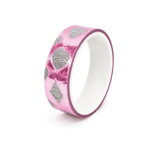 Stick Tape PRINTED - METALLIC 15mm x 3m Light Pink 1