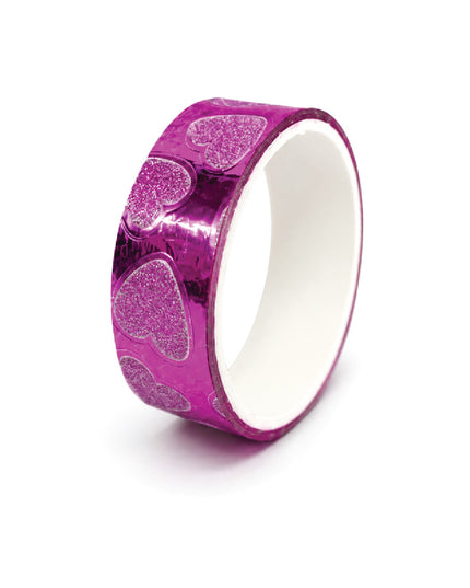Stick Tape PRINTED - METALLIC 15mm x 3m Pink 1