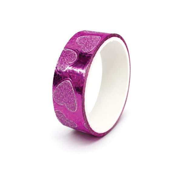 Stick Tape PRINTED - METALLIC 15mm x 3m Pink 1