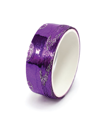 Stick Tape PRINTED - METALLIC 15mm x 3m Purple 1