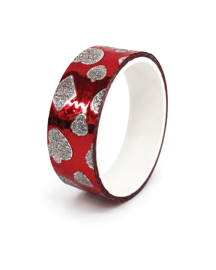 Stick Tape PRINTED - METALLIC 15mm x 3m Red 1