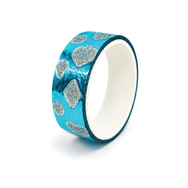 Stick Tape PRINTED - METALLIC 15mm x 3m Turquoise 1