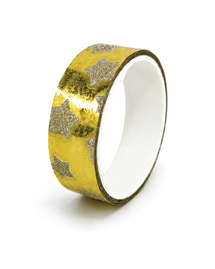 Stick Tape PRINTED - METALLIC 15mm x 3m Yellow 1
