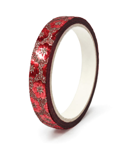 Stick Tape PRINTED - METALLIC 7mm x 5m Roll-Red 1
