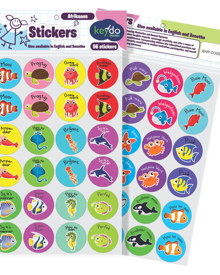 Teachers Stickers - Afrikaans - Ocean Animals