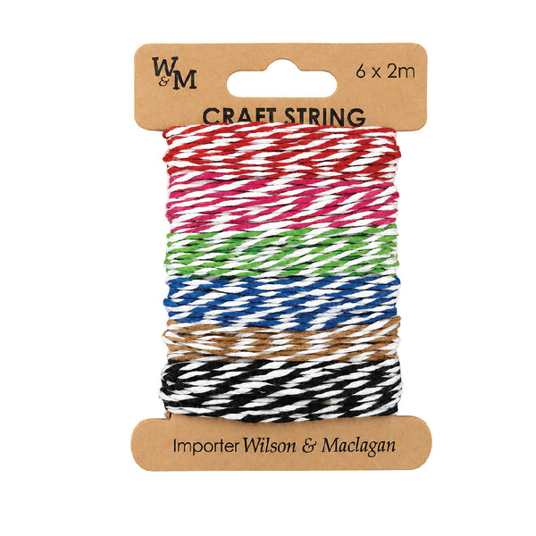 String 2m each x 6 Assorted Colours