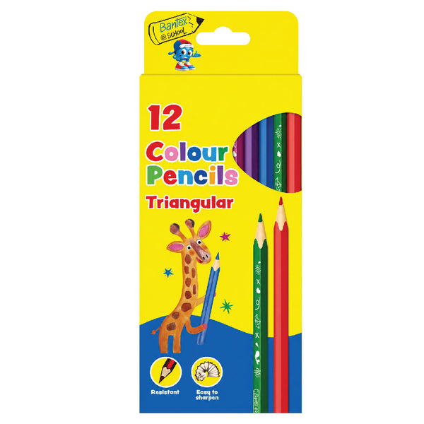 Triangular Colour Pencils 12's - Bantex 2