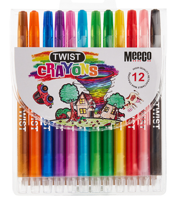 Twist Retractable Crayons 12's - Meeco