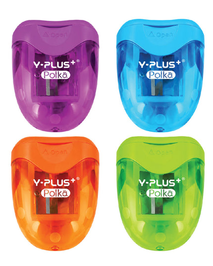 Two Hole Sharpener With Container Polka 2