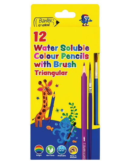 Water Soluble Colour Pencils + Brush - Bantex 2