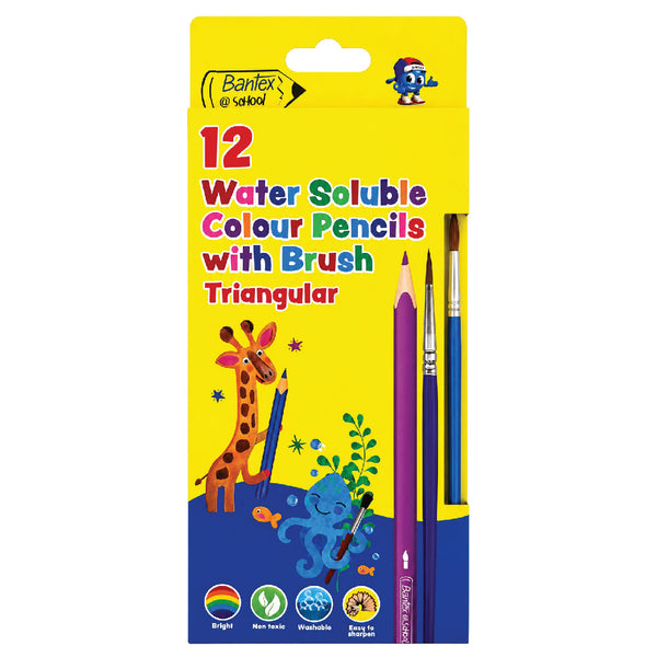 Water Soluble Colour Pencils + Brush - Bantex 2