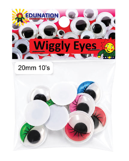 Wiggly Eyes with Lashes 20mm 10's 1