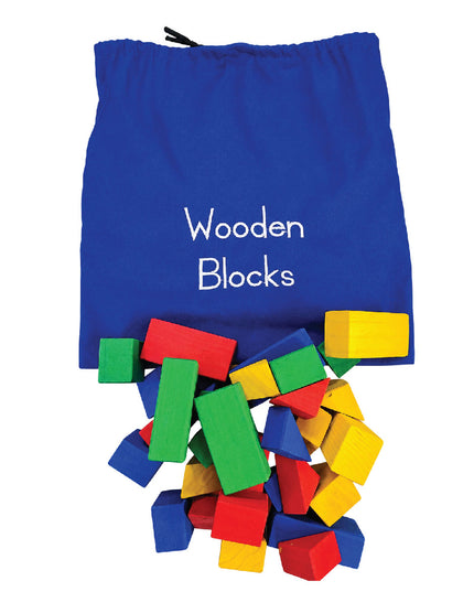 Wooden Blocks in Bag 32 Piece