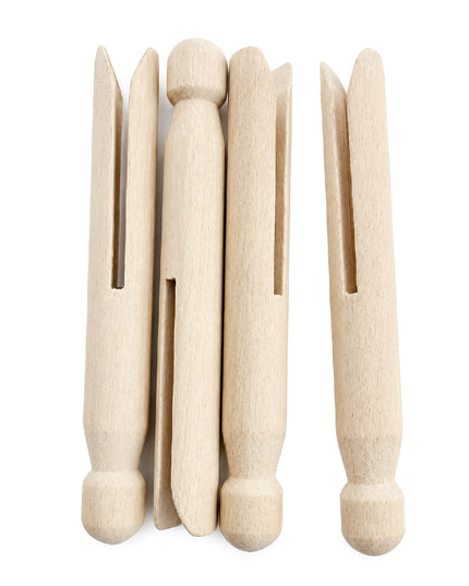 Wooden Pegs Round Natural 40x15mm 4 Piece 4