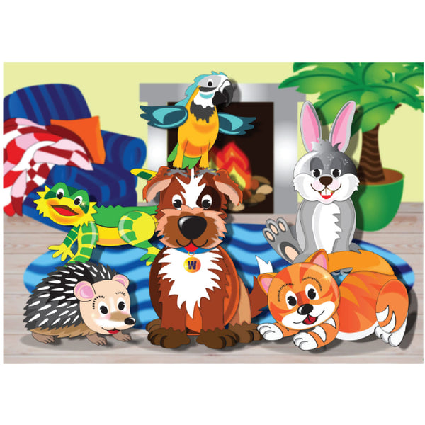 Wooden Puzzle 15 Piece - Family Pets 1