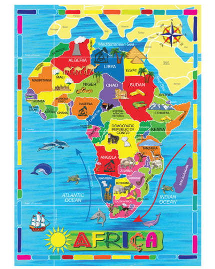 Wooden Puzzle 36 Piece - Map of Africa
