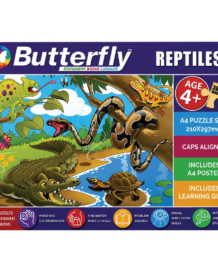 Wooden Puzzle A4 - 36 Piece - Reptiles 2