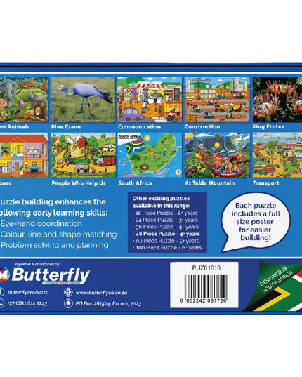 Wooden Puzzle A4 - 48 Piece - Big Five Animals 4