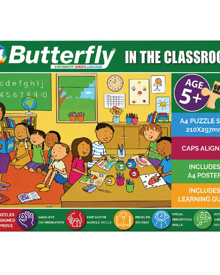 Wooden Puzzle A4 - 60 Piece - In the Classroom 2