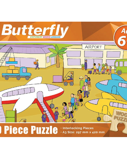 Wooden Puzzle A4 100 Piece - At the Airport 1