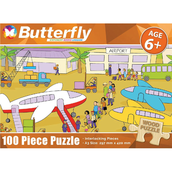 Wooden Puzzle A4 100 Piece - At the Airport 1