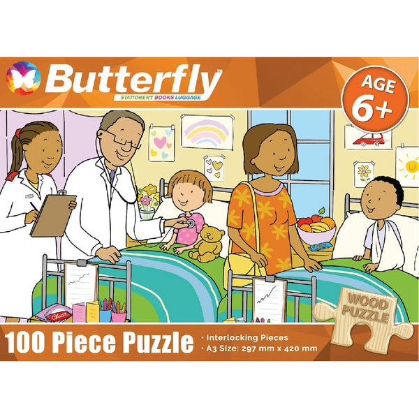 Wooden Puzzle A4 100 Piece - At the Hospital 1