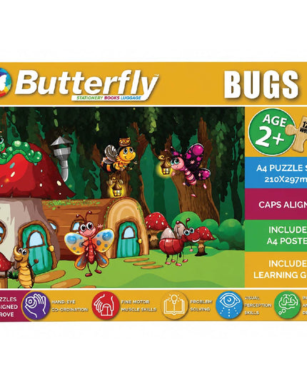 Wooden Puzzle A4 12 Piece - Bugs 2