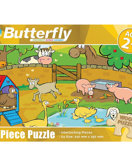 Wooden Puzzle A4 12 Piece - Farm Animals 1