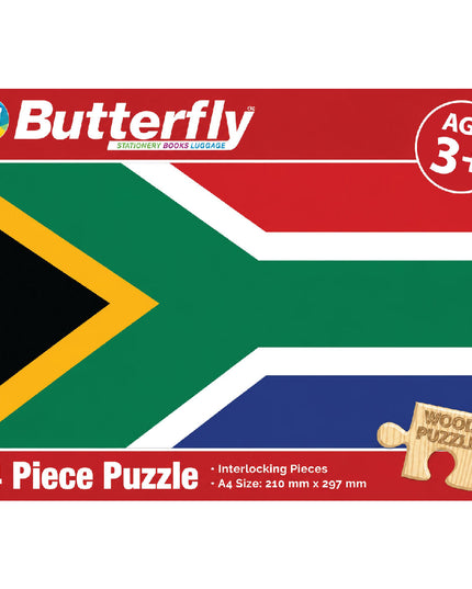 Wooden Puzzle A4 24 Piece - South African Flag 1