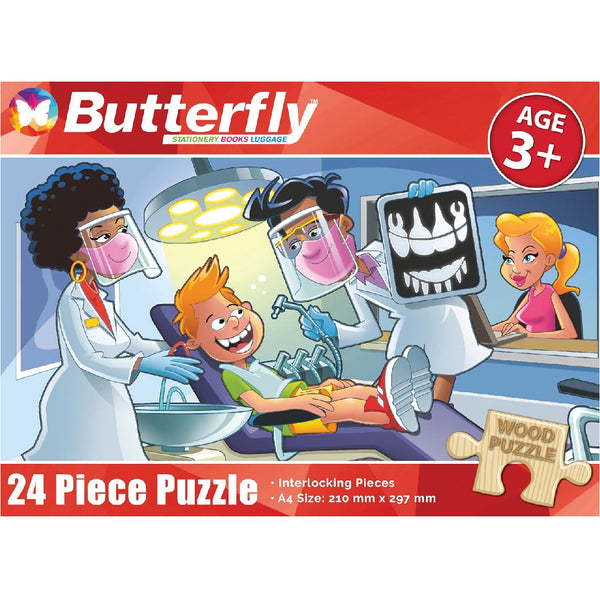 Wooden Puzzle A4 24 Piece - The Dentist 1