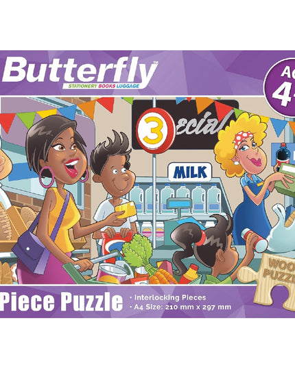 Wooden Puzzle A4 36 Piece - Shopping and Money 1