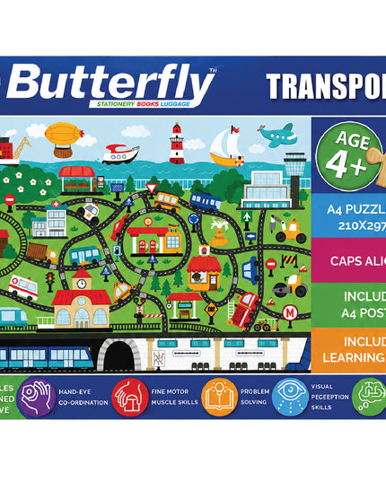 Wooden Puzzle A4 48 Piece - Transport 1